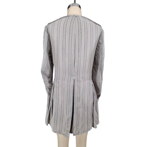 Shack Incorporated J Morgan Puett Taupe Striped Rayon Tunic Top Long Sleeve  S - Picture 2 of 11